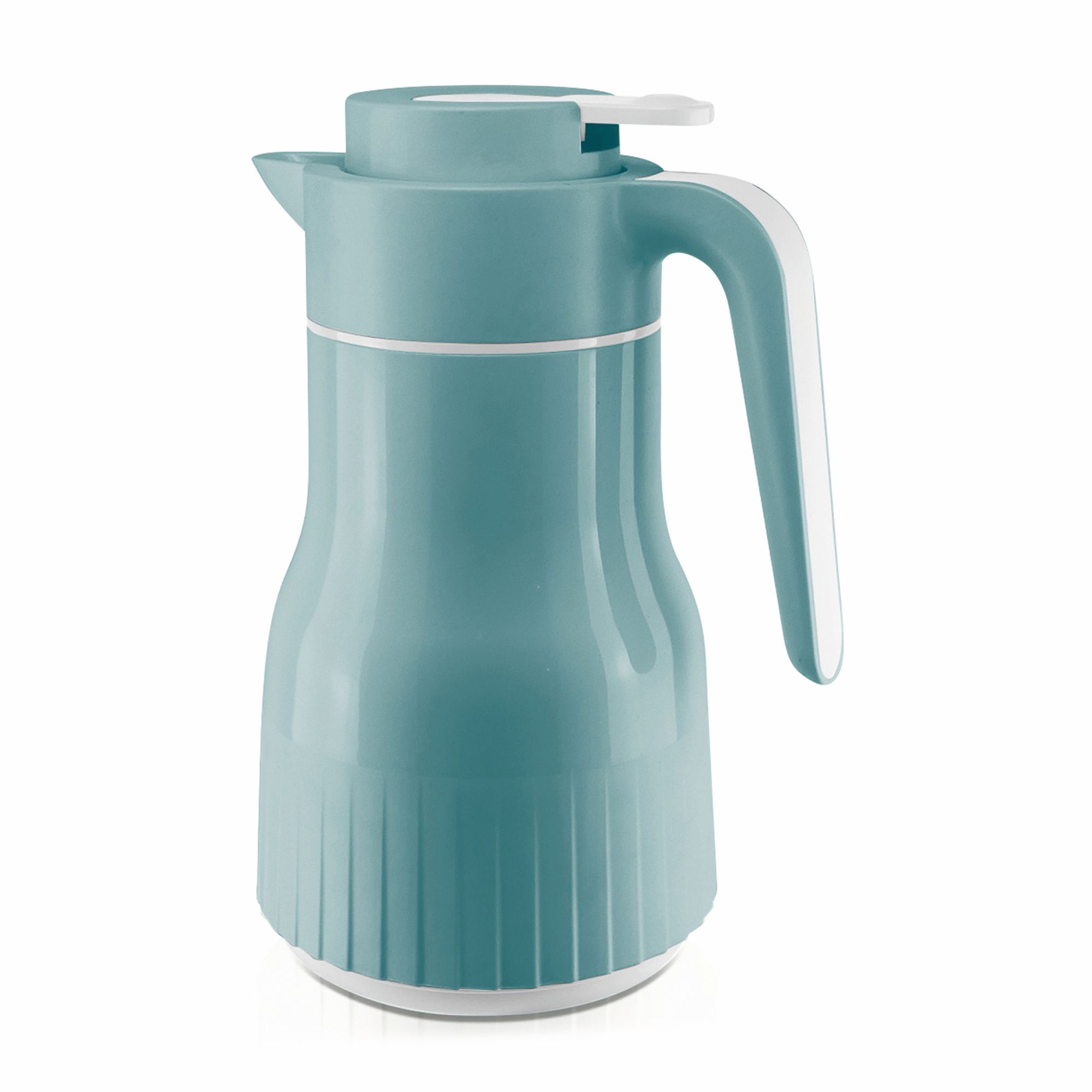 CARAFFA TERMICA PLISSE' INT. VETRO 1L - AZZURRO